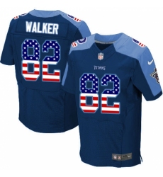 Men's Nike Tennessee Titans #82 Delanie Walker Elite Navy Blue Alternate USA Flag Fashion NFL Jersey