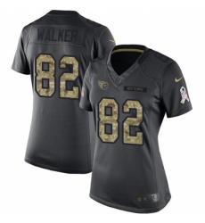 Women's Nike Tennessee Titans #82 Delanie Walker Limited Black 2016 Salute to Service NFL Jersey