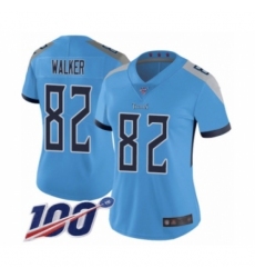 Women's Tennessee Titans #82 Delanie Walker Light Blue Alternate Vapor Untouchable Limited Player 100th Season Football Jersey