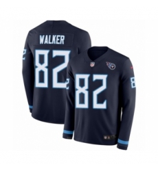 Youth Nike Tennessee Titans #82 Delanie Walker Limited Navy Blue Therma Long Sleeve NFL Jersey
