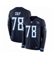 Men's Nike Tennessee Titans #78 Curley Culp Limited Navy Blue Therma Long Sleeve NFL Jersey
