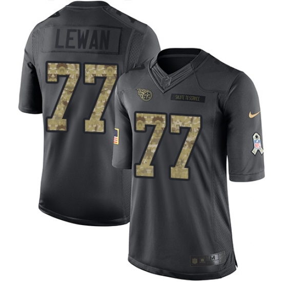 Men's Nike Tennessee Titans #77 Taylor Lewan Limited Black 2016 Salute to Service NFL Jersey Men's Nike Tennessee Titans #77 Taylor Lewan Limited Black 2016 Salute to Service NFL Jersey