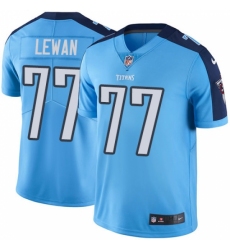 Men's Nike Tennessee Titans #77 Taylor Lewan Limited Light Blue Rush Vapor Untouchable NFL Jersey