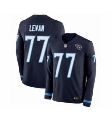 Men's Nike Tennessee Titans #77 Taylor Lewan Limited Navy Blue Therma Long Sleeve NFL Jersey