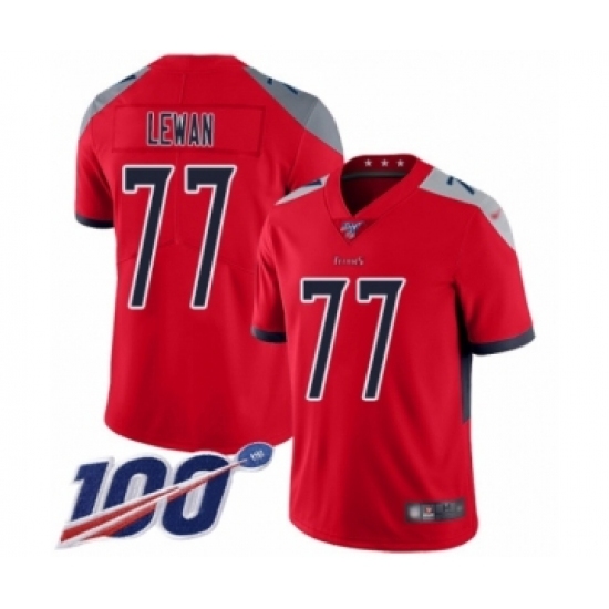 Men's Tennessee Titans #77 Taylor Lewan Limited Red Inverted Legend 100th Season Football Jersey Men's Tennessee Titans #77 Taylor Lewan Limited Red Inverted Legend 100th Season Football Jersey