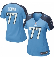 Women's Nike Tennessee Titans #77 Taylor Lewan Game Light Blue Team Color NFL Jersey