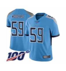 Men's Tennessee Titans #59 Wesley Woodyard Light Blue Alternate Vapor Untouchable Limited Player 100th Season Football Jersey