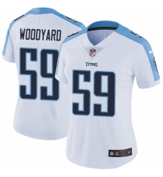 Women's Nike Tennessee Titans #59 Wesley Woodyard White Vapor Untouchable Limited Player NFL Jersey