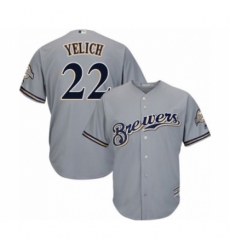 Youth Milwaukee Brewers #22 Christian Yelich Authentic Grey Road Cool Base Baseball Player Jersey