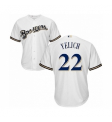 Youth Milwaukee Brewers #22 Christian Yelich Authentic White Home Cool Base Baseball Player Jersey