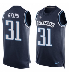 Men's Nike Tennessee Titans #31 Kevin Byard Limited Navy Blue Player Name & Number Tank Top NFL Jersey