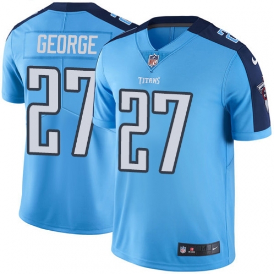Men's Nike Tennessee Titans #27 Eddie George Limited Light Blue Rush Vapor Untouchable NFL Jersey Men's Nike Tennessee Titans #27 Eddie George Limited Light Blue Rush Vapor Untouchable NFL Jersey