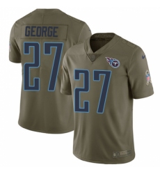 Men's Nike Tennessee Titans #27 Eddie George Limited Olive 2017 Salute to Service NFL Jersey