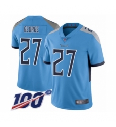 Men's Tennessee Titans #27 Eddie George Light Blue Alternate Vapor Untouchable Limited Player 100th Season Football Jersey