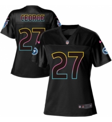 Women's Nike Tennessee Titans #27 Eddie George Game Black Fashion NFL Jersey