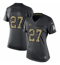 Women's Nike Tennessee Titans #27 Eddie George Limited Black 2016 Salute to Service NFL Jersey
