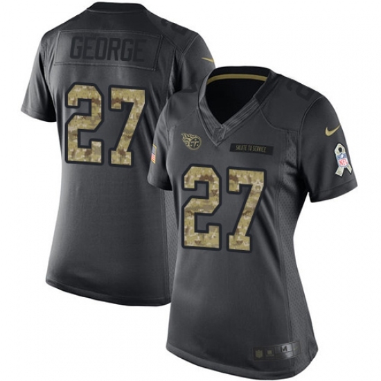 Women's Nike Tennessee Titans #27 Eddie George Limited Black 2016 Salute to Service NFL Jersey Women's Nike Tennessee Titans #27 Eddie George Limited Black 2016 Salute to Service NFL Jersey
