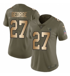 Women's Nike Tennessee Titans #27 Eddie George Limited Olive/Gold 2017 Salute to Service NFL Jersey