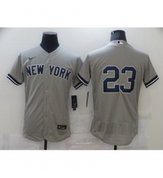 Men's Nike New York Yankees #23 Don Mattingly Grey Road Flex Base Authentic Collection Jersey