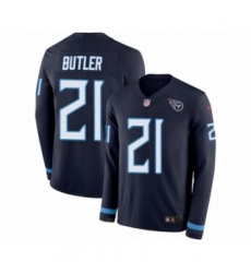 Men's Nike Tennessee Titans #21 Malcolm Butler Limited Navy Blue Therma Long Sleeve NFL Jersey