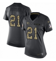 Women's Nike Tennessee Titans #21 Malcolm Butler Limited Black 2016 Salute to Service NFL Jersey