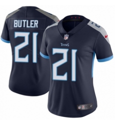 Women's Nike Tennessee Titans #21 Malcolm Butler Navy Blue Team Color Vapor Untouchable Limited Player NFL Jersey