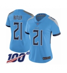 Women's Tennessee Titans #21 Malcolm Butler Light Blue Alternate Vapor Untouchable Limited Player 100th Season Football Jersey