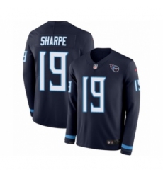 Men's Nike Tennessee Titans #19 Tajae Sharpe Limited Navy Blue Therma Long Sleeve NFL Jersey