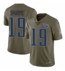 Men's Nike Tennessee Titans #19 Tajae Sharpe Limited Olive 2017 Salute to Service NFL Jersey