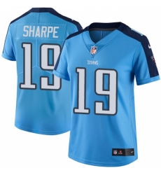 Women's Nike Tennessee Titans #19 Tajae Sharpe Light Blue Team Color Vapor Untouchable Limited Player NFL Jersey