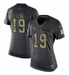 Women's Nike Tennessee Titans #19 Tajae Sharpe Limited Black 2016 Salute to Service NFL Jersey