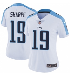 Women's Nike Tennessee Titans #19 Tajae Sharpe White Vapor Untouchable Limited Player NFL Jersey