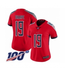 Women's Tennessee Titans #19 Tajae Sharpe Limited Red Inverted Legend 100th Season Football Jersey
