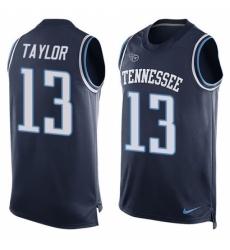 Men's Nike Tennessee Titans #13 Taywan Taylor Limited Navy Blue Player Name & Number Tank Top Tank Top NFL Jersey