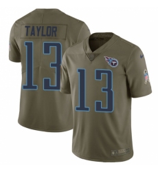 Men's Nike Tennessee Titans #13 Taywan Taylor Limited Olive 2017 Salute to Service NFL Jersey