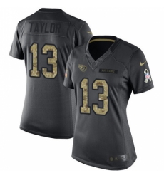 Women's Nike Tennessee Titans #13 Taywan Taylor Limited Black 2016 Salute to Service NFL Jersey
