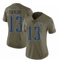 Women's Nike Tennessee Titans #13 Taywan Taylor Limited Olive 2017 Salute to Service NFL Jersey