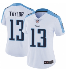 Women's Nike Tennessee Titans #13 Taywan Taylor White Vapor Untouchable Limited Player NFL Jersey