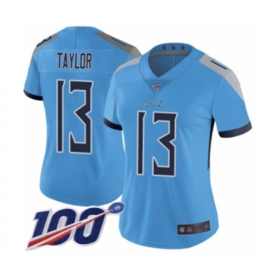 Women's Tennessee Titans #13 Taywan Taylor Light Blue Alternate Vapor Untouchable Limited Player 100th Season Football Jersey Women's Tennessee Titans #13 Taywan Taylor Light Blue Alternate Vapor Untouchable Limited Player 100th Season Football Jersey