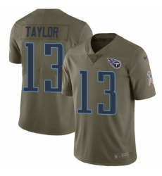 Youth Nike Tennessee Titans #13 Taywan Taylor Limited Olive 2017 Salute to Service NFL Jersey