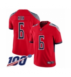 Men's Tennessee Titans #6 Brett Kern Limited Red Inverted Legend 100th Season Football Jersey