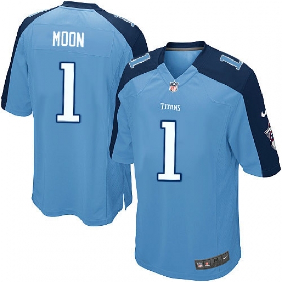 Men's Nike Tennessee Titans #1 Warren Moon Game Light Blue Team Color NFL Jersey Men's Nike Tennessee Titans #1 Warren Moon Game Light Blue Team Color NFL Jersey