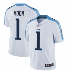 Men's Nike Tennessee Titans #1 Warren Moon White Vapor Untouchable Limited Player NFL Jersey