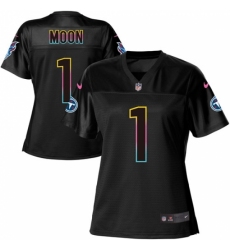 Women's Nike Tennessee Titans #1 Warren Moon Game Black Fashion NFL Jersey