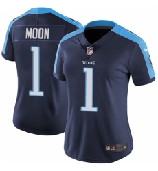 Women's Nike Tennessee Titans #1 Warren Moon Navy Blue Alternate Vapor Untouchable Limited Player NFL Jersey