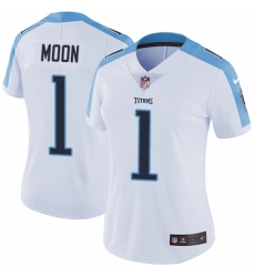 Women's Nike Tennessee Titans #1 Warren Moon White Vapor Untouchable Limited Player NFL Jersey