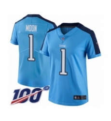 Women's Tennessee Titans #1 Warren Moon Limited Light Blue Rush Vapor Untouchable 100th Season Football Jersey