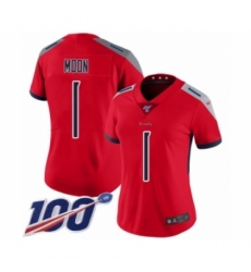 Women's Tennessee Titans #1 Warren Moon Limited Red Inverted Legend 100th Season Football Jersey