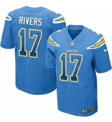 Men's Nike Los Angeles Chargers #17 Philip Rivers Elite Electric Blue Alternate Drift Fashion NFL Jersey