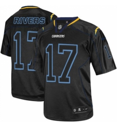 Men's Nike Los Angeles Chargers #17 Philip Rivers Elite Lights Out Black NFL Jersey